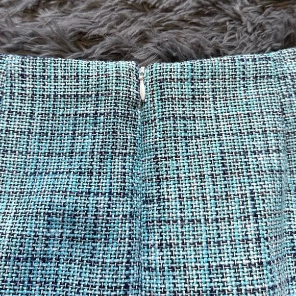 Premise Skirt Womens 8 Blue Pencil Tweed Pattern KneeLength Zip Closure - Picture 4 of 5